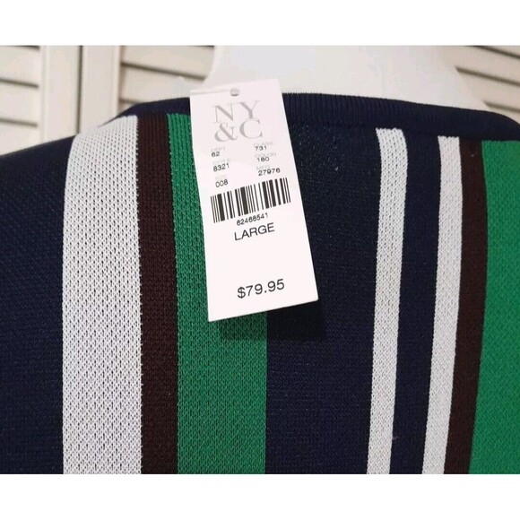 New NY & Company  Dress  Green Multi Womens L - Picture 9 of 12